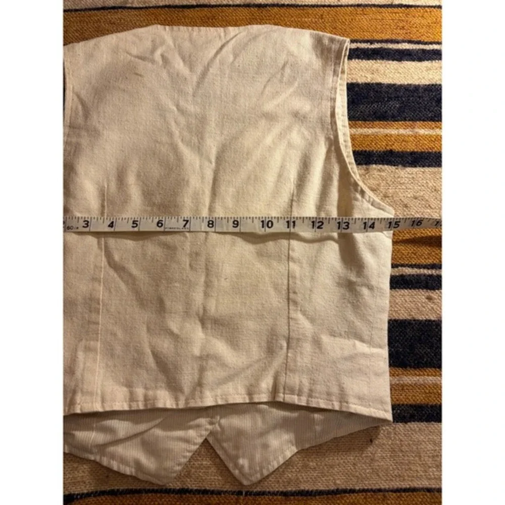 VTG Kids Cream Button Front Formal Waistcoat‎ Vest V-Neck Retro Cottage Coquette